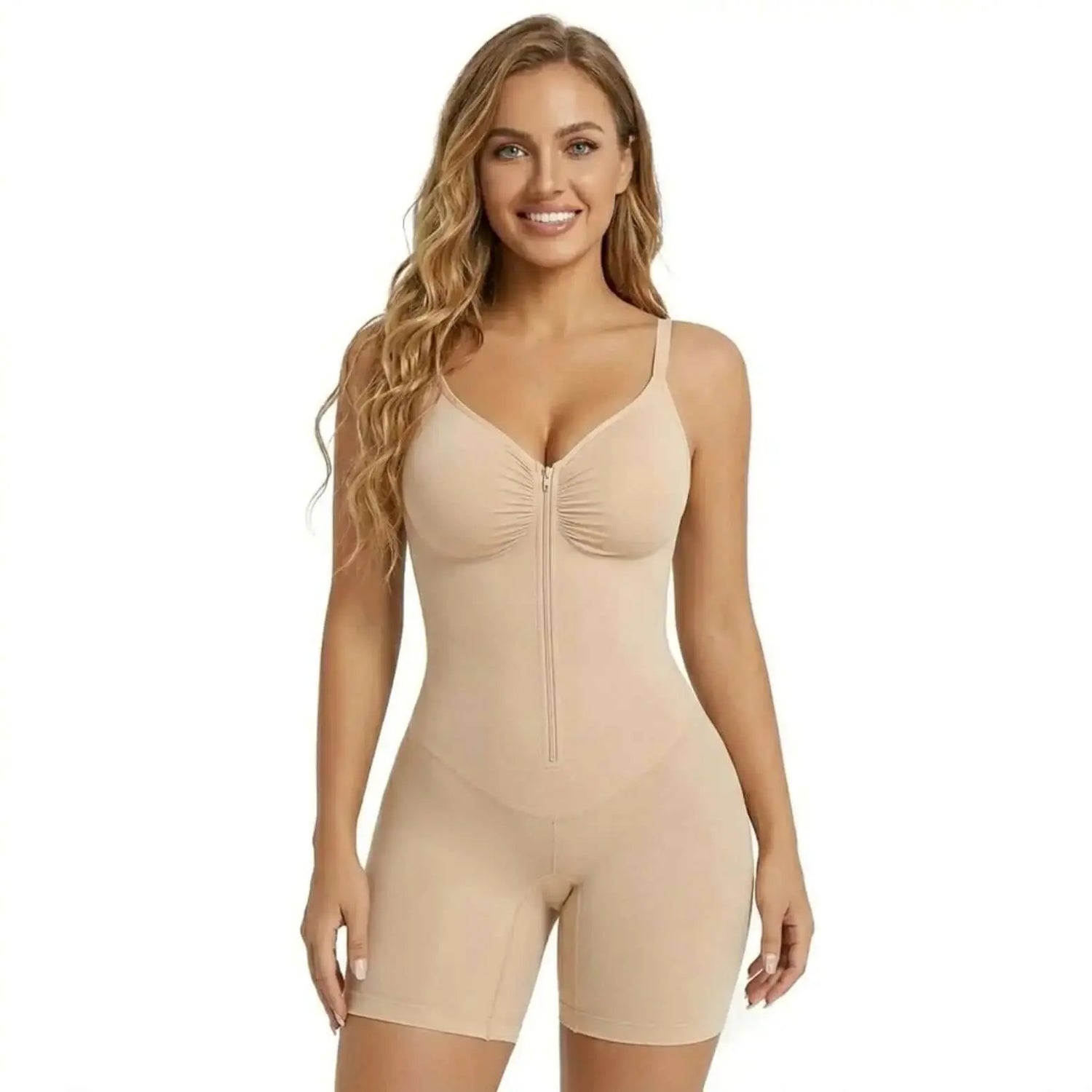 LUXEHAEVEN Shapewear For Women Tummy Control Bodysuits Zip-Up Comfort Ultra Stretch Fabric Customizable Fit Breathable Mesh Design Comfortable Fit LuxeHaeven
