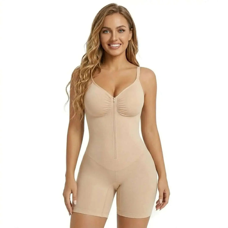 LUXEHAEVEN Shapewear For Women Tummy Control Bodysuits Zip-Up Comfort Ultra Stretch Fabric Customizable Fit Breathable Mesh Design Comfortable Fit LuxeHaeven