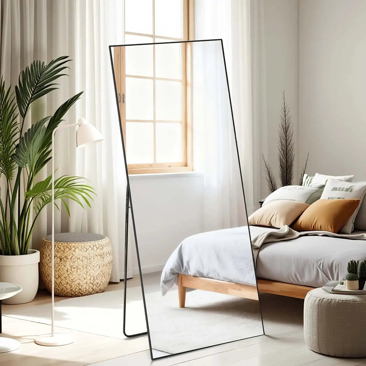 LUXEHAEVEN Full Length Arched/Rect Mirror with Stand