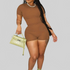 LUXEHAEVEN Two-Piece Set Short-Sleeve Top And Shorts LuxeHaeven