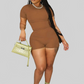 LUXEHAEVEN Two-Piece Set Short-Sleeve Top And Shorts LuxeHaeven