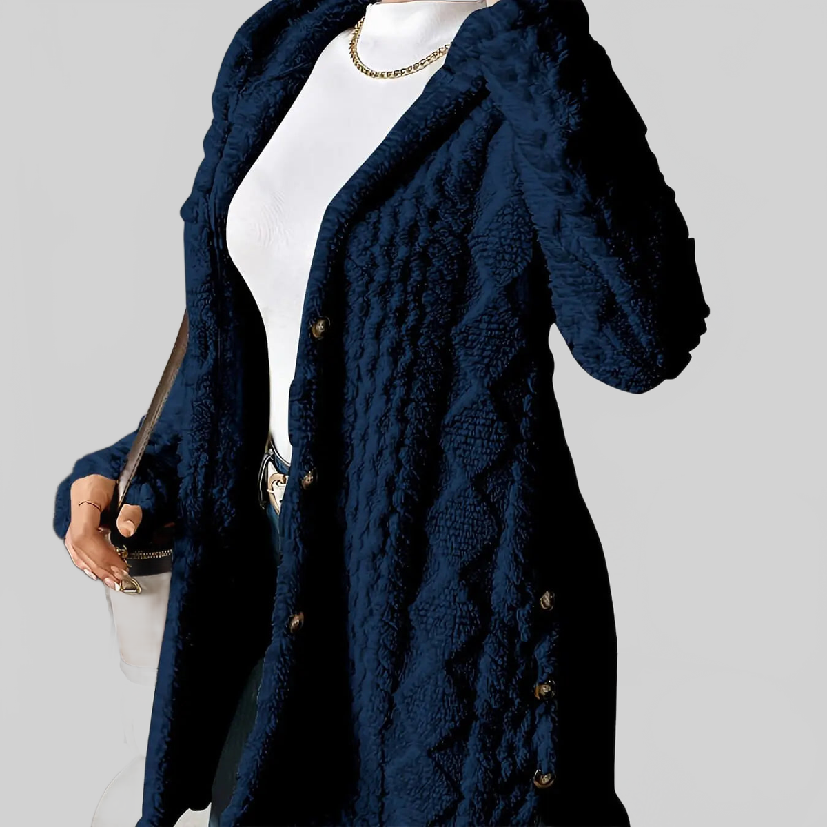 LUXEHAEVEN Warm Hooded Cardigan Coat