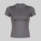LUXEHAEVEN Basic Solid Crop Top Short Sleeve Crewneck