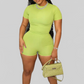 LUXEHAEVEN Two-Piece Set Short-Sleeve Top And Shorts LuxeHaeven