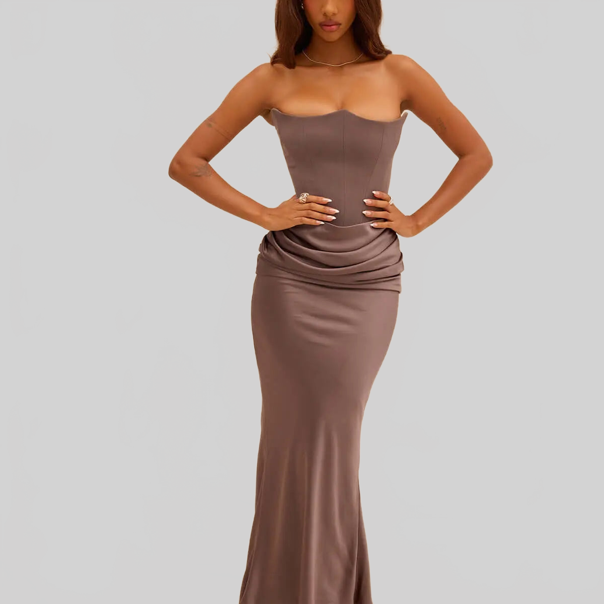 LUXEHAEVEN Slim Tube Top Long Dress Sexy Fashion Bandeau Backless Party Evening Dresses For Women Clothing LuxeHaeven