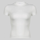 LUXEHAEVEN Basic Solid Crop Top Short Sleeve Crewneck
