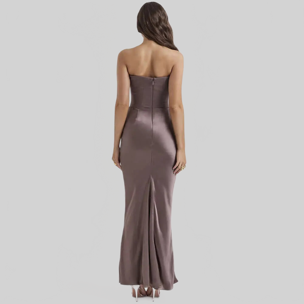 LUXEHAEVEN Slim Tube Top Long Dress Sexy Fashion Bandeau Backless Party Evening Dresses For Women Clothing LuxeHaeven