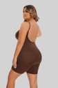 LUXEHAEVEN Simple Waist Fitted BELly Contracting And Hip Lifting Exposed Back Beauty Back Boxer Jumpsuit LuxeHaeven