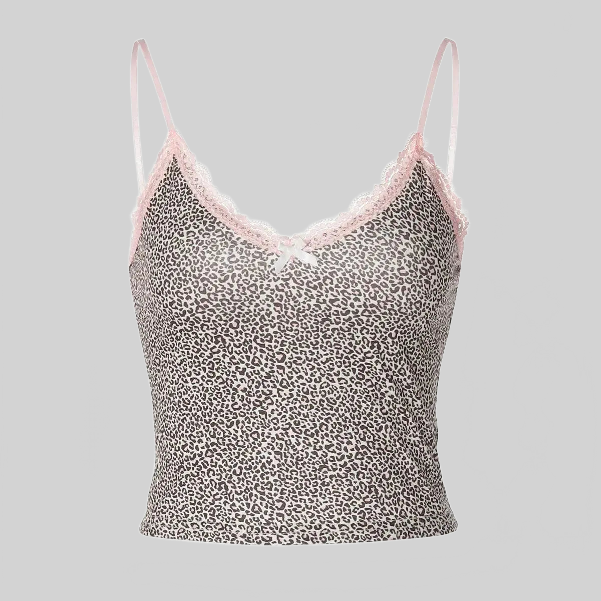 LUXEHAEVEN Leopard Lace Crop Camis