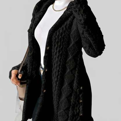 LUXEHAEVEN Warm Hooded Cardigan Coat
