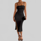 LUXEHAEVEN Strapless Sheath Dress With Open Back And Side Slit LuxeHaeven