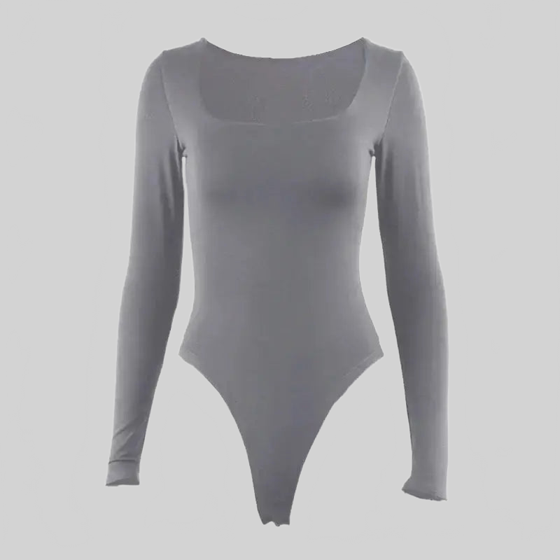 LUXEHAEVEN Square Neck Y2K Bodysuit