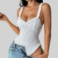 LUXEHAEVEN New Lace Ruffle-Trimmed Bodysuit