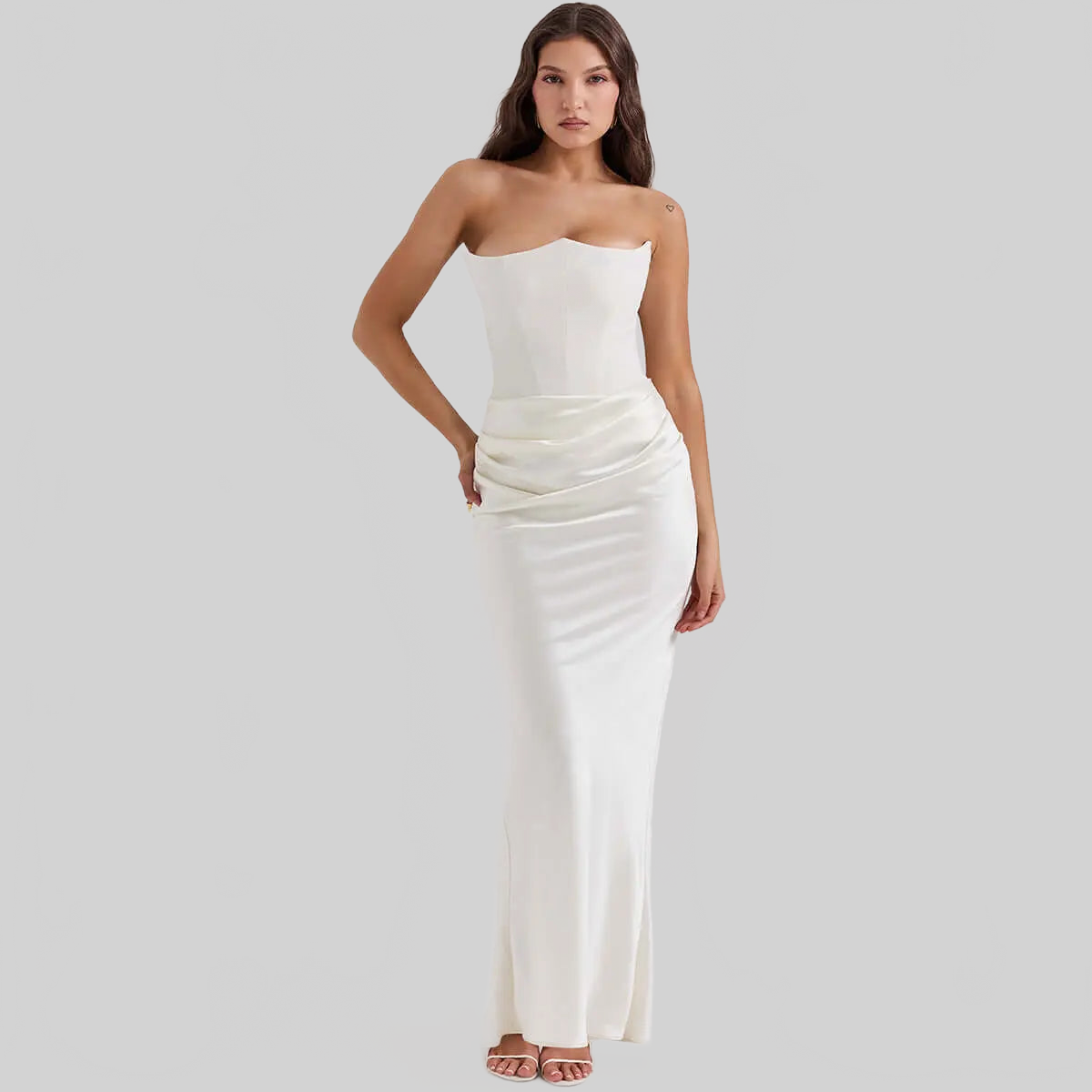 LUXEHAEVEN Slim Tube Top Long Dress Sexy Fashion Bandeau Backless Party Evening Dresses For Women Clothing LuxeHaeven