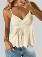 LUXEHAEVEN Womens Wave-Edged Lace-Up Tank Top Slimming Outerwear SleevELess LuxeHaeven