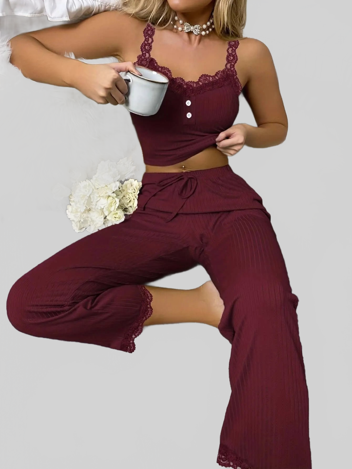 LUXEHAEVEN Women’s Lace Camisole Pajamas - Comfort & Style