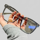LUXEHAEVEN Square Frame Glasses Set