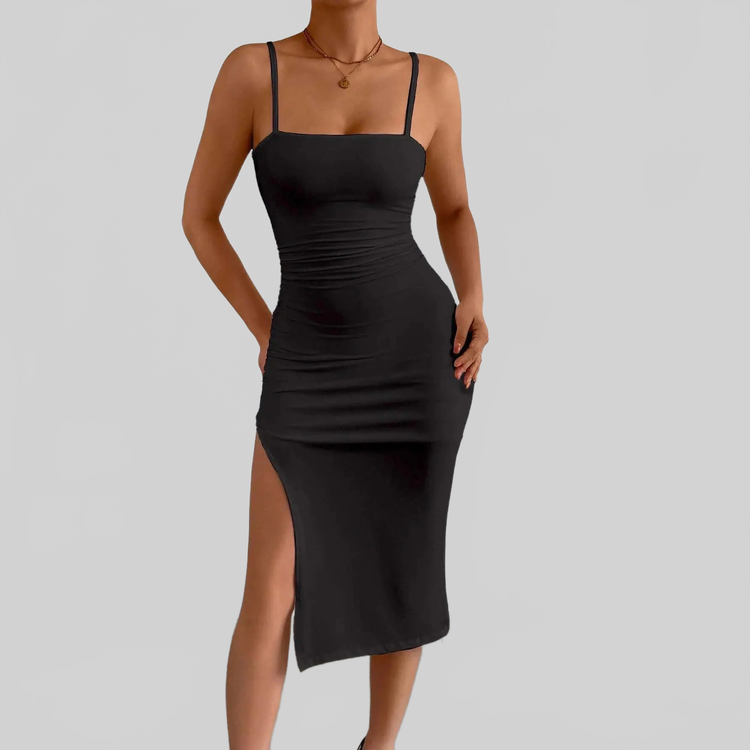 LUXEHAEVEN Strapless Sheath Dress With Open Back And Side Slit LuxeHaeven