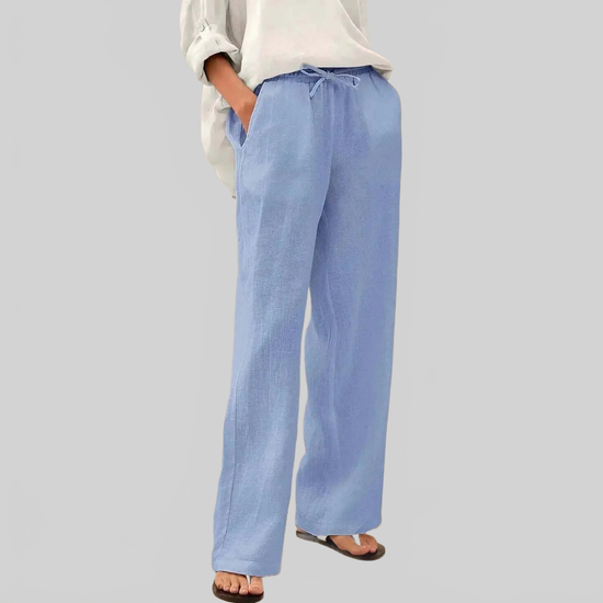 LUXEHAEVEN Linen Comfortable Straight-Leg Pants Women&