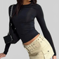 LUXEHAEVEN Slim Fit O-Neck Long Sleeve T-shirt