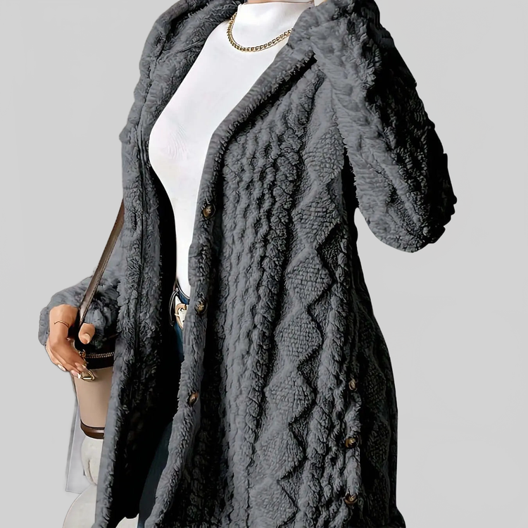 LUXEHAEVEN Warm Hooded Cardigan Coat