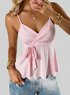 LUXEHAEVEN Womens Wave-Edged Lace-Up Tank Top Slimming Outerwear SleevELess LuxeHaeven