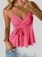 LUXEHAEVEN Womens Wave-Edged Lace-Up Tank Top Slimming Outerwear SleevELess LuxeHaeven