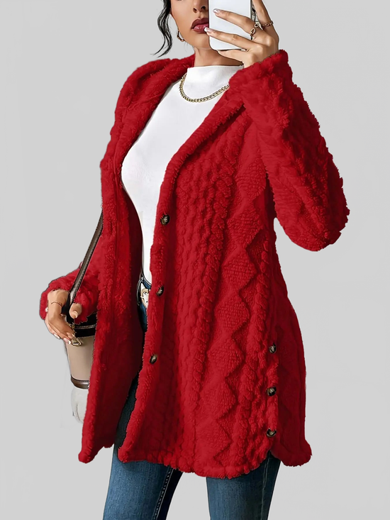 LUXEHAEVEN Warm Hooded Cardigan Coat