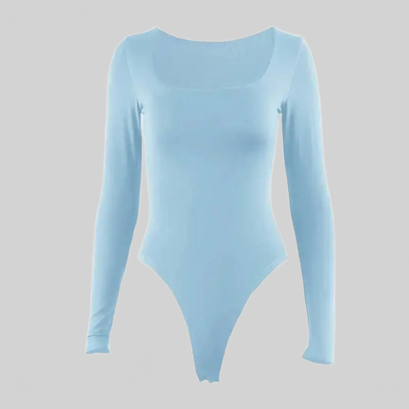 LUXEHAEVEN Square Neck Y2K Bodysuit