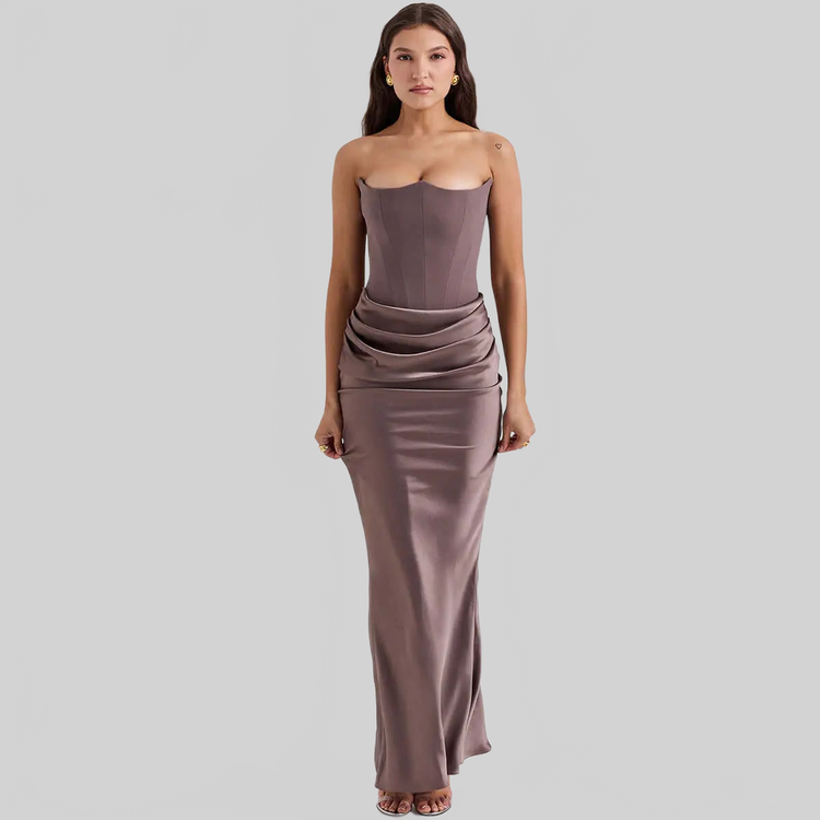 LUXEHAEVEN Slim Tube Top Long Dress Sexy Fashion Bandeau Backless Party Evening Dresses For Women Clothing LuxeHaeven
