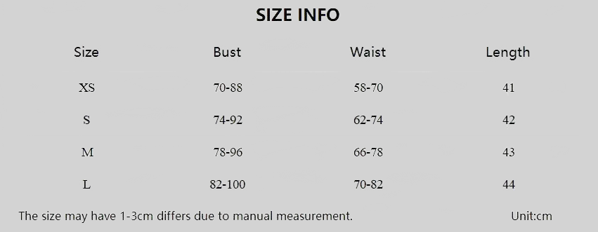 Size guide for LUXEHAEVEN 2025 Leopard Lace Crop Camis Top including bust, waist, and length measurements.