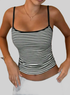 LUXEHAEVEN Striped Low-Neck High-Waist Womens Tank Top LuxeHaeven
