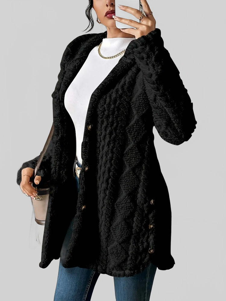 LUXEHAEVEN Warm Hooded Cardigan Coat