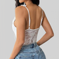 LUXEHAEVEN New Lace Ruffle-Trimmed Bodysuit