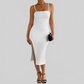 LUXEHAEVEN Strapless Sheath Dress With Open Back And Side Slit LuxeHaeven