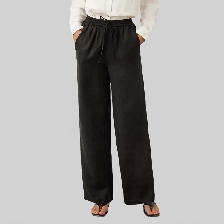 LUXEHAEVEN Linen Comfortable Straight-Leg Pants Women&