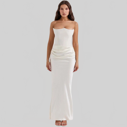 LUXEHAEVEN Slim Tube Top Long Dress Sexy Fashion Bandeau Backless Party Evening Dresses For Women Clothing LuxeHaeven