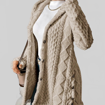 LUXEHAEVEN Warm Hooded Cardigan Coat