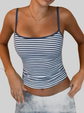 LUXEHAEVEN Striped Low-Neck High-Waist Womens Tank Top LuxeHaeven