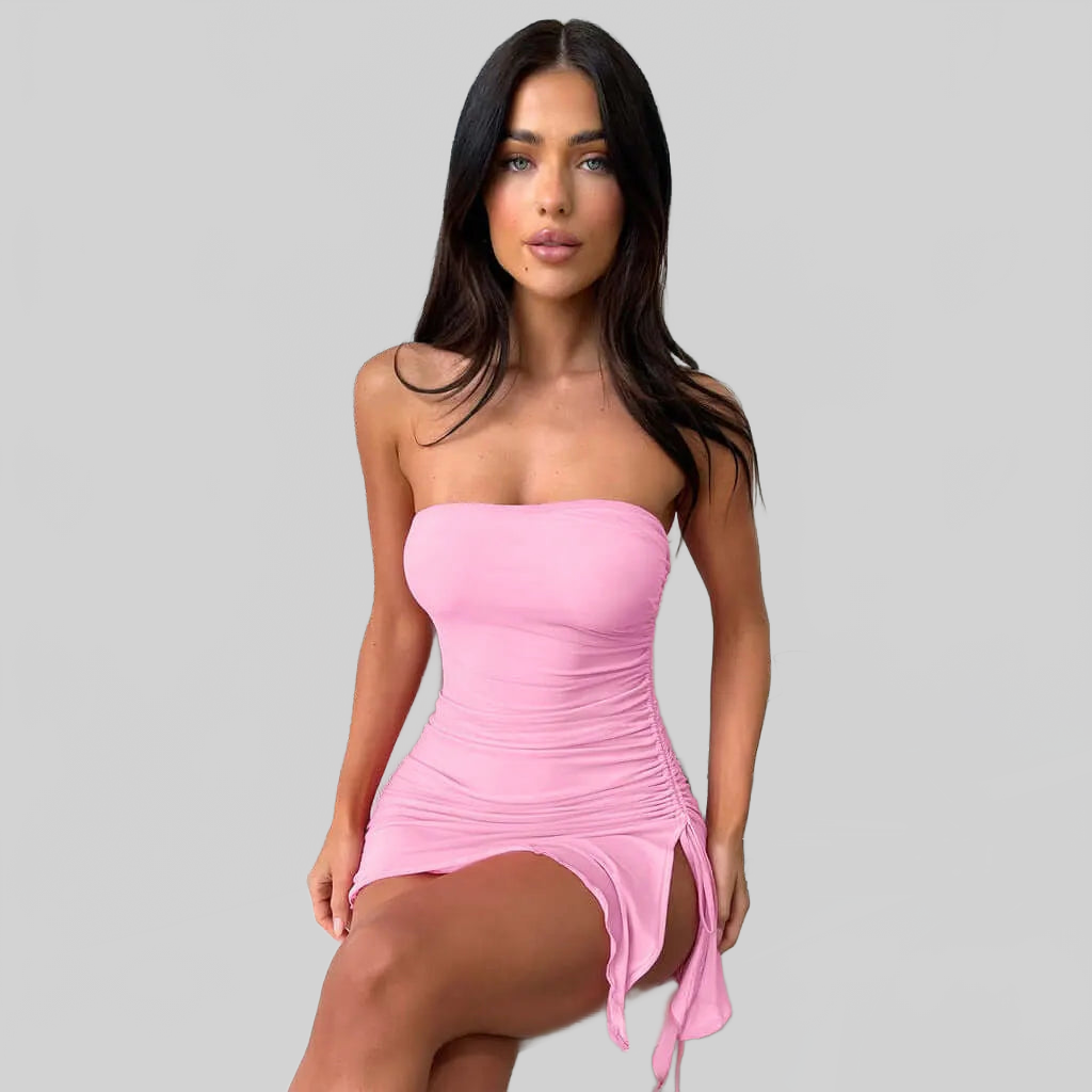 LUXEHAEVEN Y2K Tube-top Split Dress Summer Ins Fashion Backless Short Dresses For Women LuxeHaeven