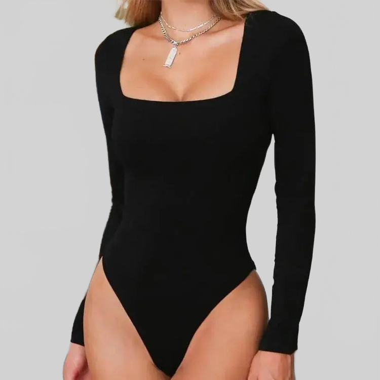 LUXEHAEVEN Square Neck Y2K Bodysuit