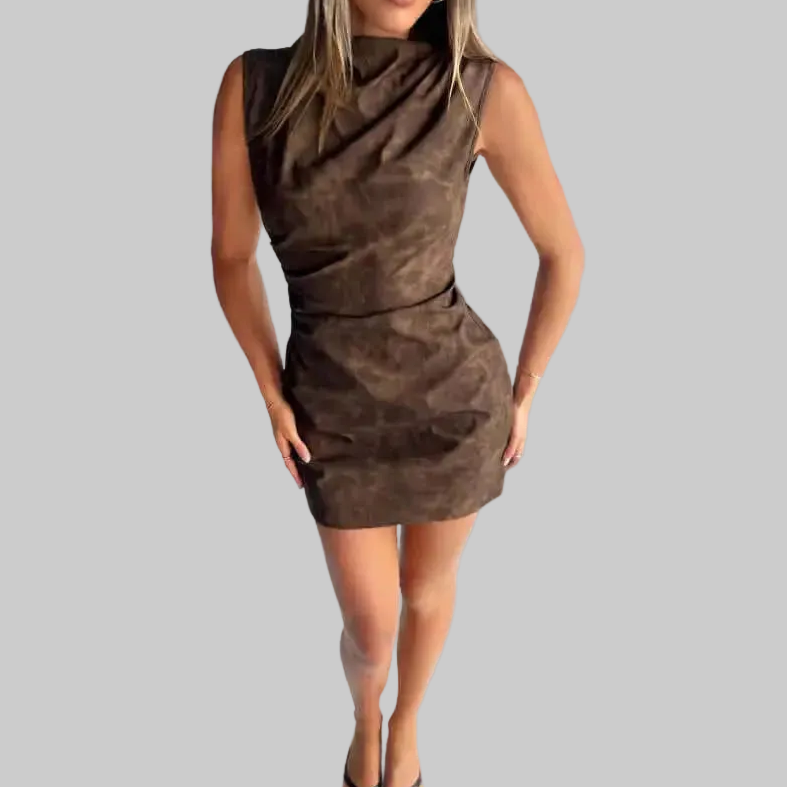 LUXEHAEVEN Printed Pleated SleevELess Dress For Chic Girls LuxeHaeven
