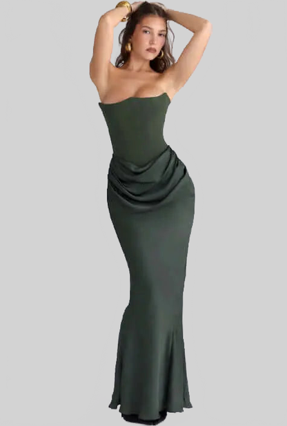 LUXEHAEVEN Slim Tube Top Long Dress Sexy Fashion Bandeau Backless Party Evening Dresses For Women Clothing LuxeHaeven